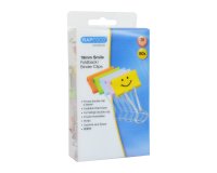 Foldback paper clips Emojis 19 mm Rapesco assortment - box of 80