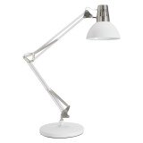 Lampe de bureau Led Lipsi - Aluminor - 8 W - E27 - Double-bras articulé - blanche