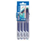Stylo feutre Pilot Frixion Fineliner pointe 1,3 mm - écriture fine - Etuis de 4 couleurs classiques assorties