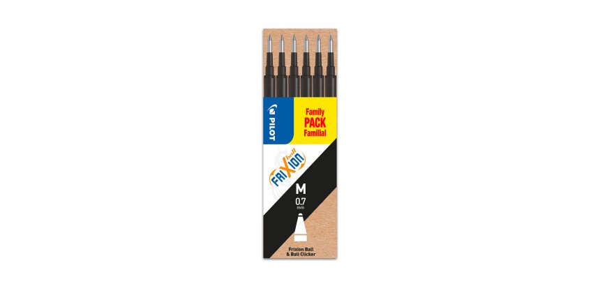 Navulling voor uitwisbare balpen Pilot FriXion gemiddelde punt 0,7 mm - etui van 6