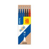 Recharge pour stylo effaçable Pilot FriXion pointe moyenne 0,7 mm couleurs assorties bleus, noirs, rouge - Pochette de 6