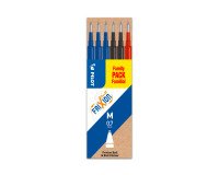 Recharge pour stylo effaçable Pilot FriXion pointe moyenne 0,7 mm couleurs assorties bleus, noirs, rouge - Pochette de 6