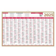 Calendrier annuel mural 2025 - Or - L 65 x 43 cm