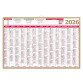 Calendrier annuel mural 2026 - Or - L 65 x 43 cm