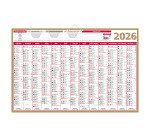 Calendrier annuel mural 2026 - Or - L 65 x 43 cm