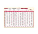 Calendrier semestriel mural année 2027 - 21 x 26,5 cm - 13 mois