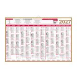 Calendrier annuel mural 2027 - Or - L 65 x 43 cm