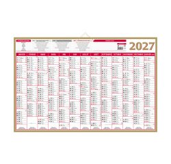 Calendrier annuel mural 2027 - Or - L 65 x 43 cm