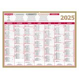 Calendrier semestriel mural 2025 - Or - L 42 x 32 cm