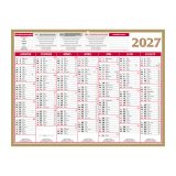Calendrier semestriel mural 2027 - Or - L 42 x 32 cm