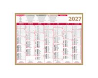 Calendrier semestriel mural 2027 - Or - 32 x 42 cm