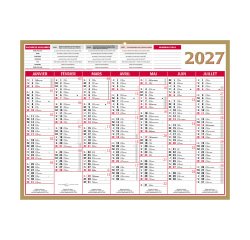 Calendrier semestriel mural 2027 - Or - 32 x 42 cm