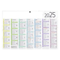Calendrier semestriel mural 2026 - marque-pages souple - L 29,5 x H 20 cm