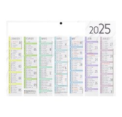 Calendrier semestriel mural 2026 - marque-pages souple - L 29,5 x H 20 cm