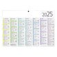 Calendrier semestriel mural 2026 - marque-pages souple - L 29,5 x H 20 cm