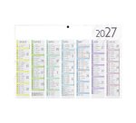 Calendrier semestriel mural 2027 - marque-pages souple - L 29,5 x H 20 cm