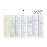 Calendrier semestriel mural 2027 - marque-pages souple - L 29,5 x H 20 cm