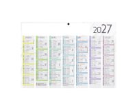 Calendrier semestriel mural 2027 - marque-pages souple - L 29,5 x H 20 cm