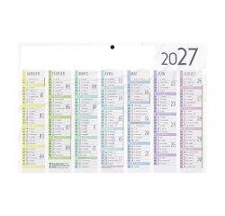 Calendrier semestriel souple 2027 - Marque page - 20 x 29.5 cm