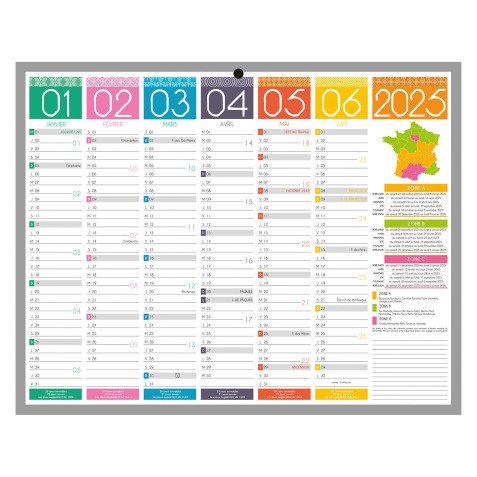 Calendrier semestriel mural 2026 - Tendance - L 26,5 x H 21 cm
