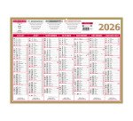 Calendrier semestriel mural 2026 - Or - 32 x 42 cm