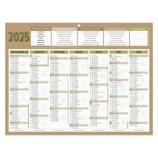 Calendrier semestriel mural 2025 - Natura - L 42 x 32 cm