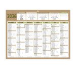 Calendrier semestriel mural 2026 - Natura - 32 x 42 cm