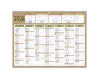Calendrier semestriel mural 2026 - Natura - 32 x 42 cm