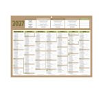 Calendrier semestriel mural 2027 - Or - 32 x 42 cm