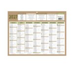 Calendrier semestriel mural 2027 - Or - 32 x 42 cm