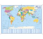 Carte murale souple recto Europe / verso Monde - L 138 x H 98 cm