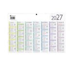 Calendrier semestriel mural 2027 - marque-pages souple - L 29,5 x H 20 cm