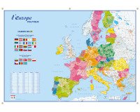 Carte murale souple recto Europe / verso Monde - L 138 x H 98 cm