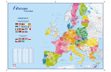 Carte murale souple recto Europe / verso Monde - L 138 x H 98 cm