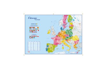 Carte murale souple recto Europe / verso Monde - L 138 x H 98 cm