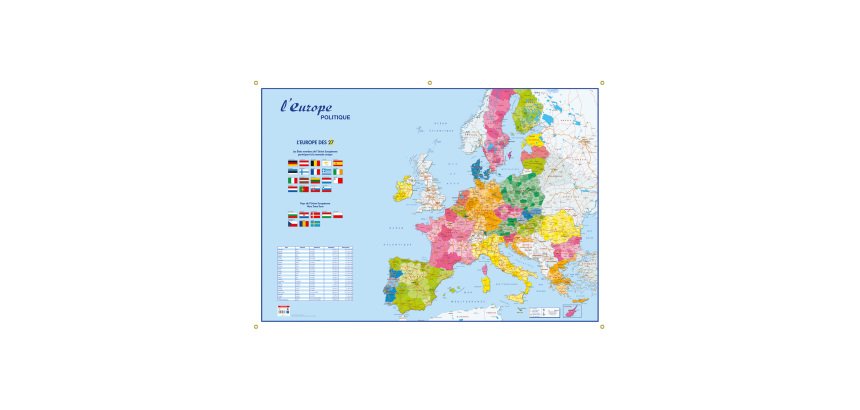 Carte murale Recto/Verso - Monde/Europe - 98 x 138 cm