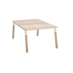 Pôle de 2 bureaux droits L 120 x P 80 cm, piétement bois métal - Arch