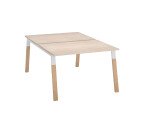 Pôle de 2 bureaux droits L 120 x P 166 cm, piétement bois métal - Arch