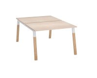 Pôle de 2 bureaux droits L 120 x P 166 cm, piétement bois métal - Arch