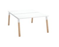 Pôle de 2 bureaux droits L 140 x P 80 cm, piétement bois métal - Arch
