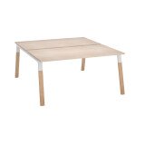 Pôle de 2 bureaux droits L 160 x P 80 cm, piétement bois métal - Arch