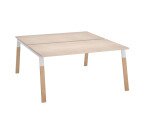 Pôle de 2 bureaux ECLA profondeur 166 piètement métal et bois