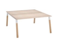 Pôle de 2 bureaux droits L 160 x P 80 cm, piétement bois métal - Arch
