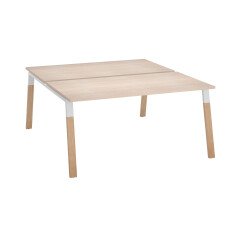Pôle de 2 bureaux droits L 160 x P 166 cm, piétement bois métal - Arch