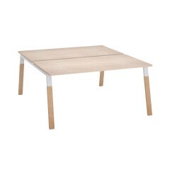 Pôle de 2 bureaux droits L 160 x P 80 cm, piétement bois métal - Arch