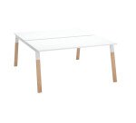 Pôle de 2 bureaux ECLA profondeur 166 piètement métal et bois