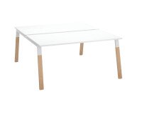 Pôle de 2 bureaux droits L 160 x P 80 cm, piétement bois métal - Arch