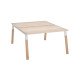 Pôle de 2 bureaux droits L 140 x P 80 cm, piétement bois métal - Arch
