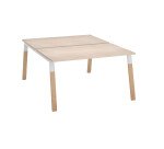 2-desk cluster ECLA depth 166 cm metal and wood legs
