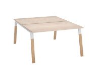 Pôle de 2 bureaux droits L 140 x P 80 cm, piétement bois métal - Arch